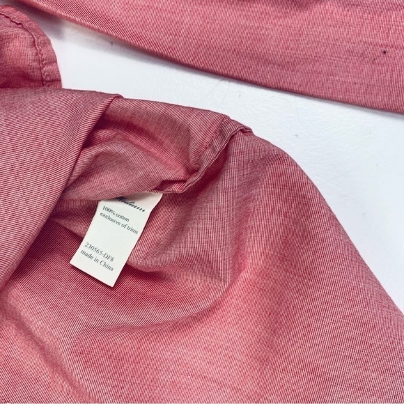 Victoria Secret Blouse Women Size Medium Button Down Pleading Long Sleeves Red - Picture 8 of 15